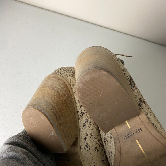 Dolce Vita Shanta Snake Print Sock Bootie Ankle Boots Pointed Toe Python - Picture 6 of 10